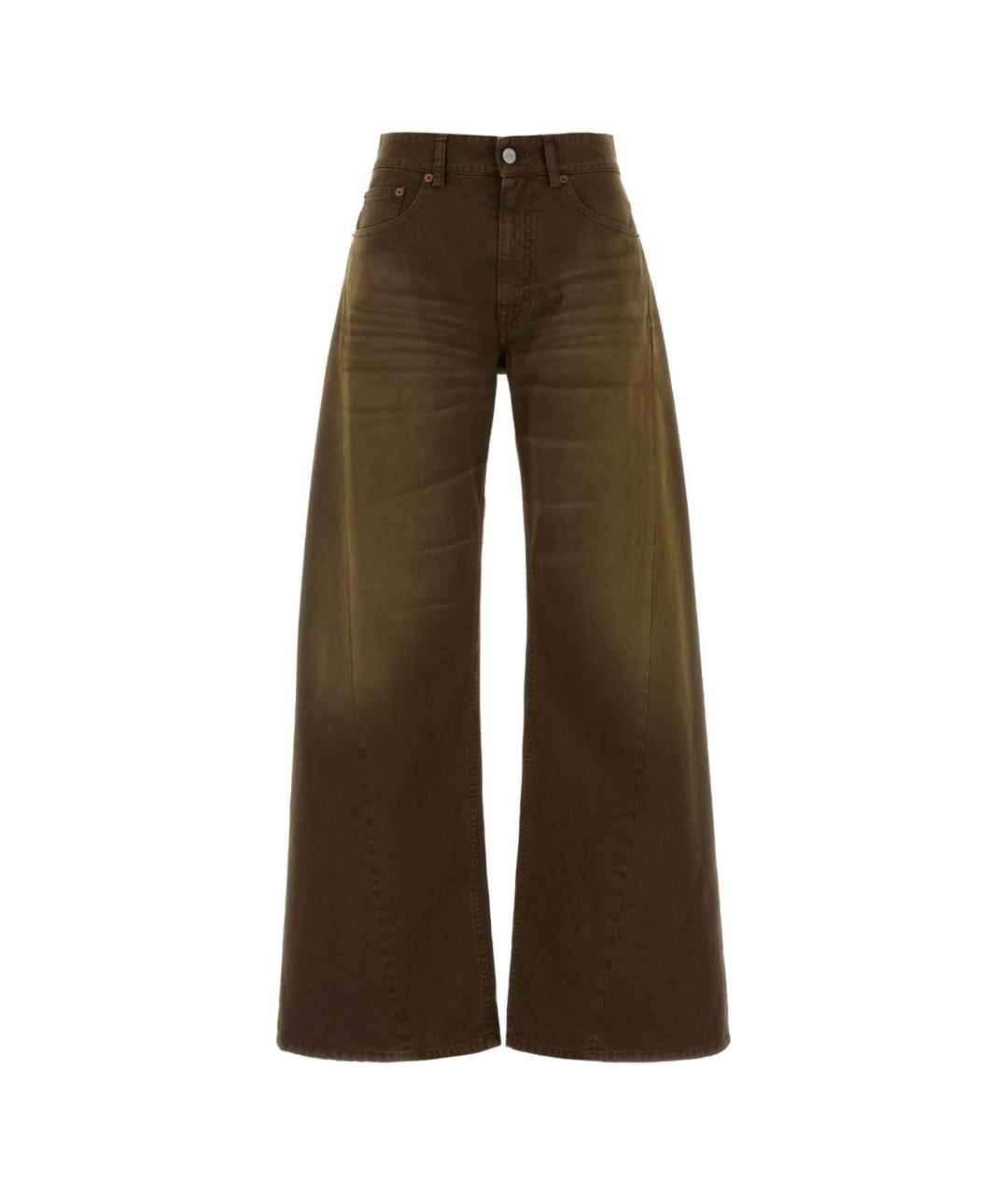 MM6 MAISON MARGIELA Зеленые хлопковые джинсы клеш, фото 1