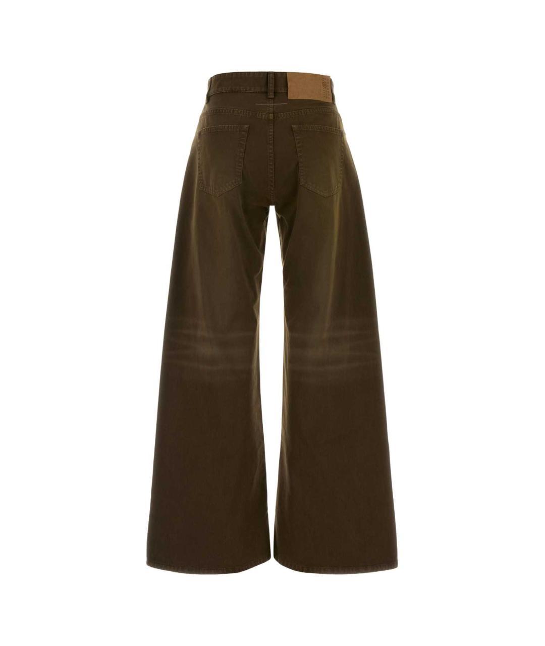 MM6 MAISON MARGIELA Зеленые хлопковые джинсы клеш, фото 2