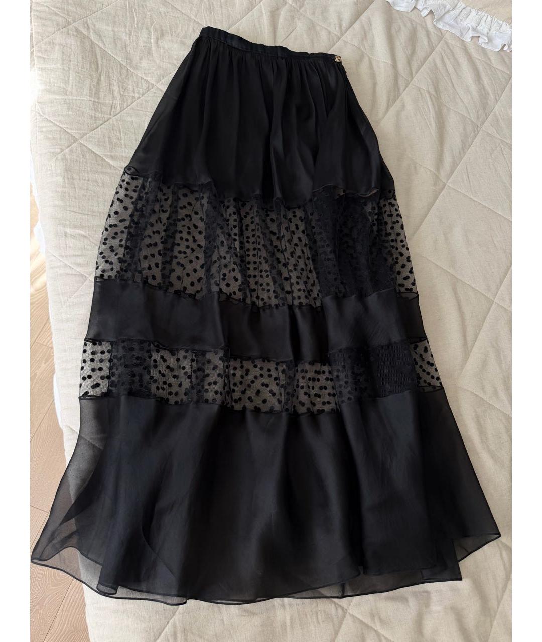 CHANEL Черная шелковая юбка макси, фото 9