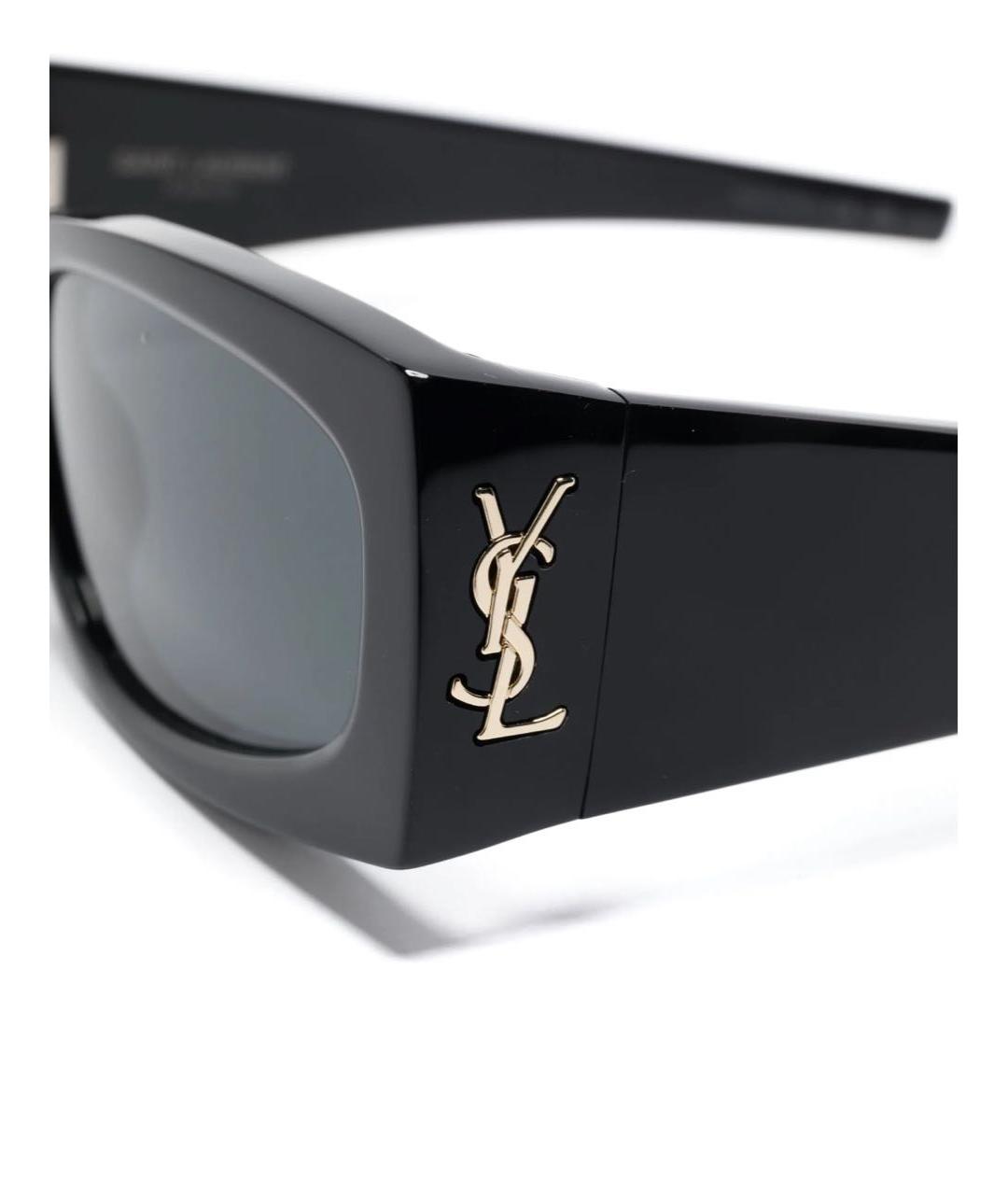 SAINT LAURENT Черные пластиковые солнцезащитные очки, фото 2