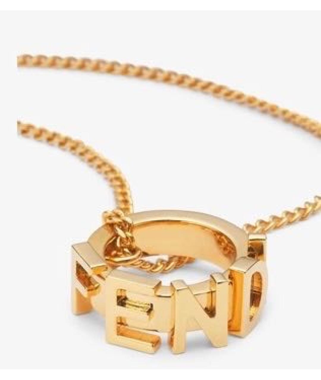 FENDI Золотая металлическая подвеска, фото 2