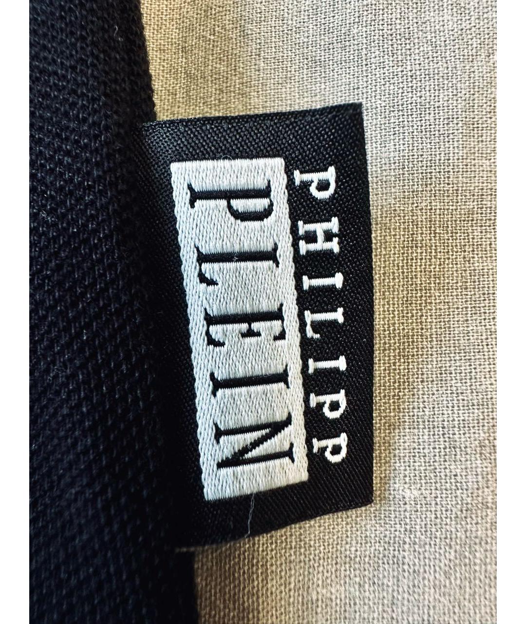 PHILIPP PLEIN Черное хлопковое поло с коротким рукавом, фото 7