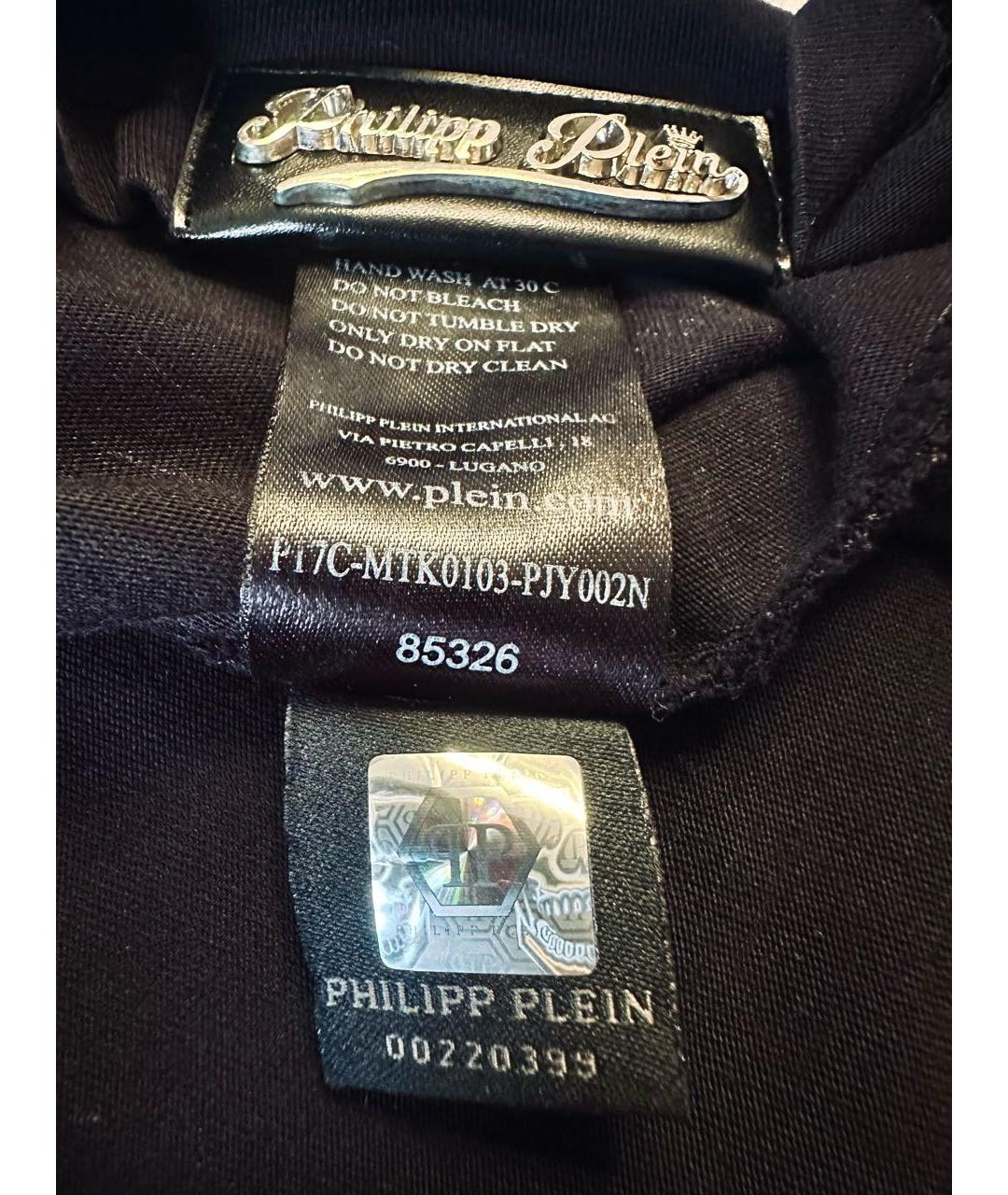 PHILIPP PLEIN Черная хлопковая футболка, фото 3