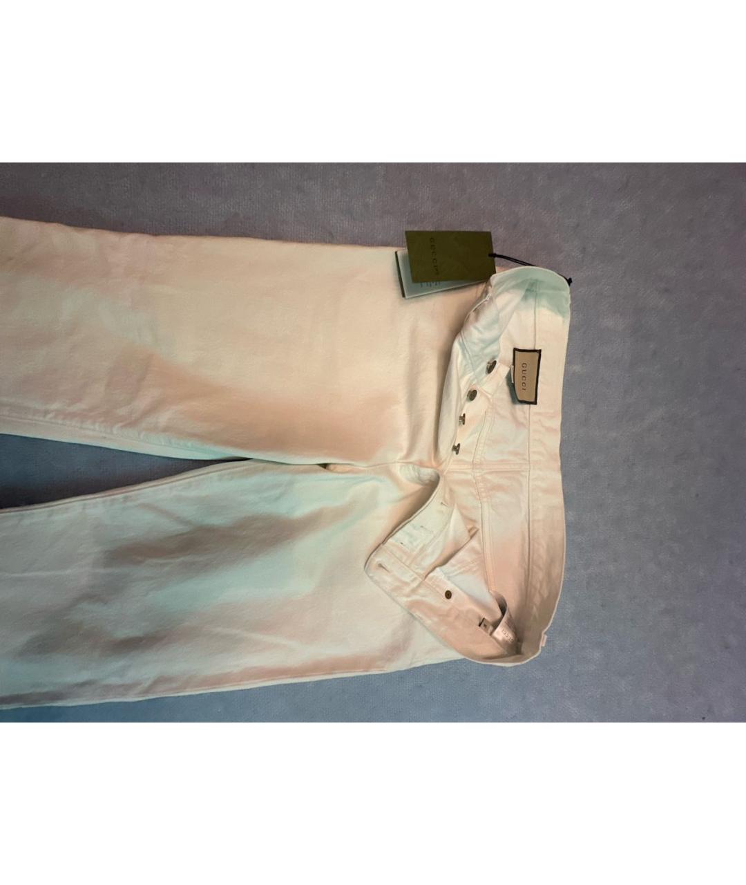 GUCCI Белые хлопковые прямые джинсы, фото 3