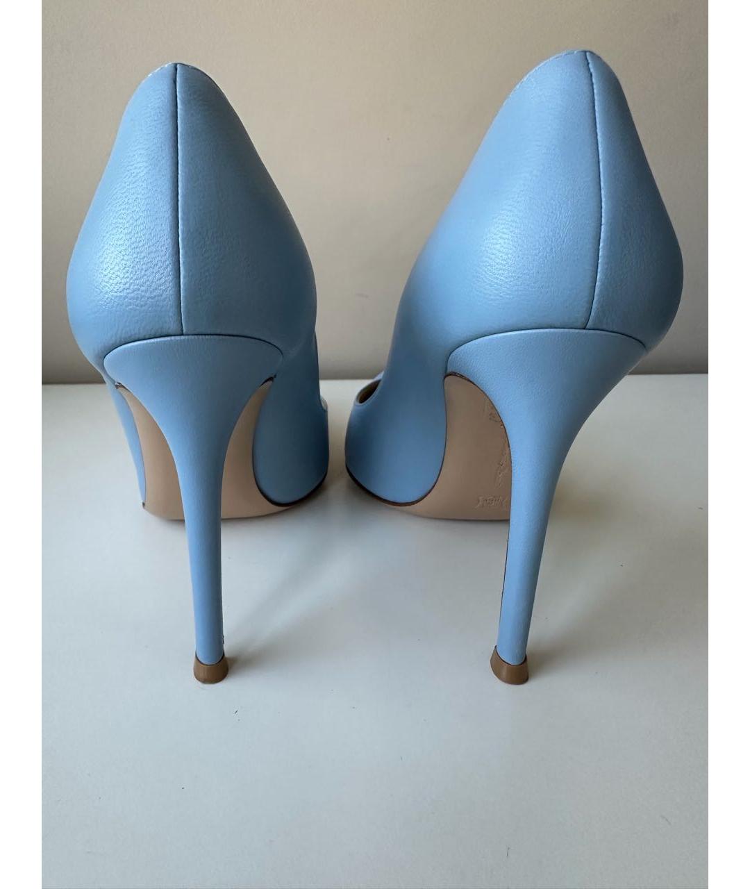 GIANVITO ROSSI Голубые кожаные туфли, фото 6