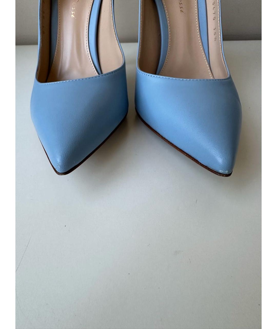 GIANVITO ROSSI Голубые кожаные туфли, фото 5