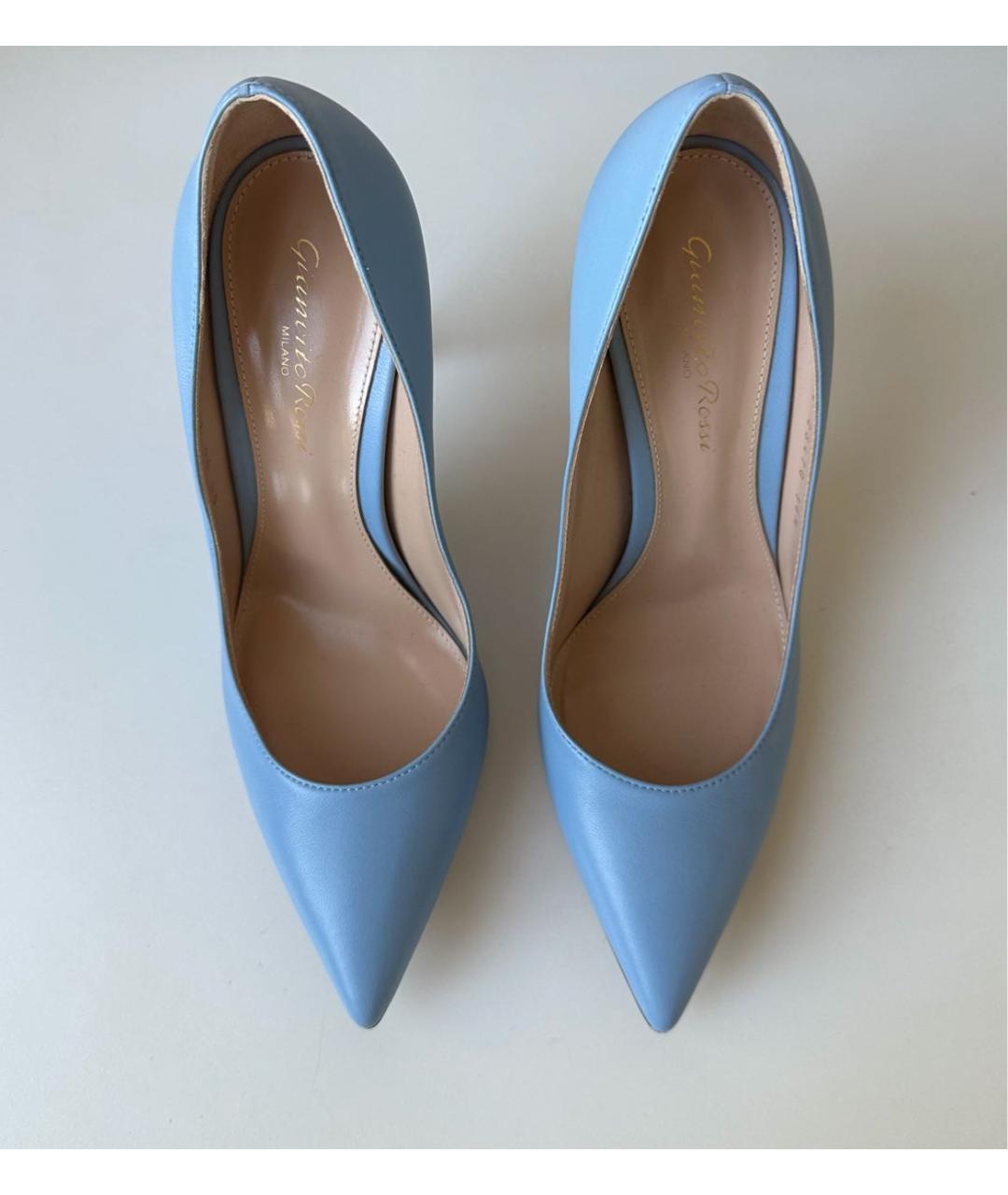 GIANVITO ROSSI Голубые кожаные туфли, фото 2