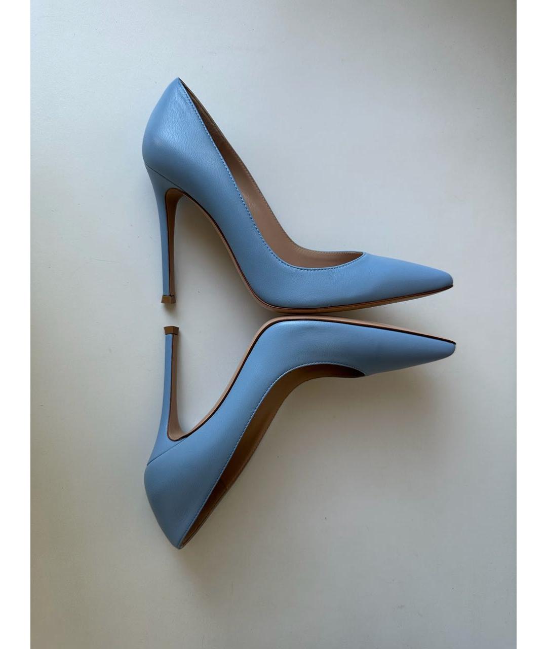GIANVITO ROSSI Голубые кожаные туфли, фото 4