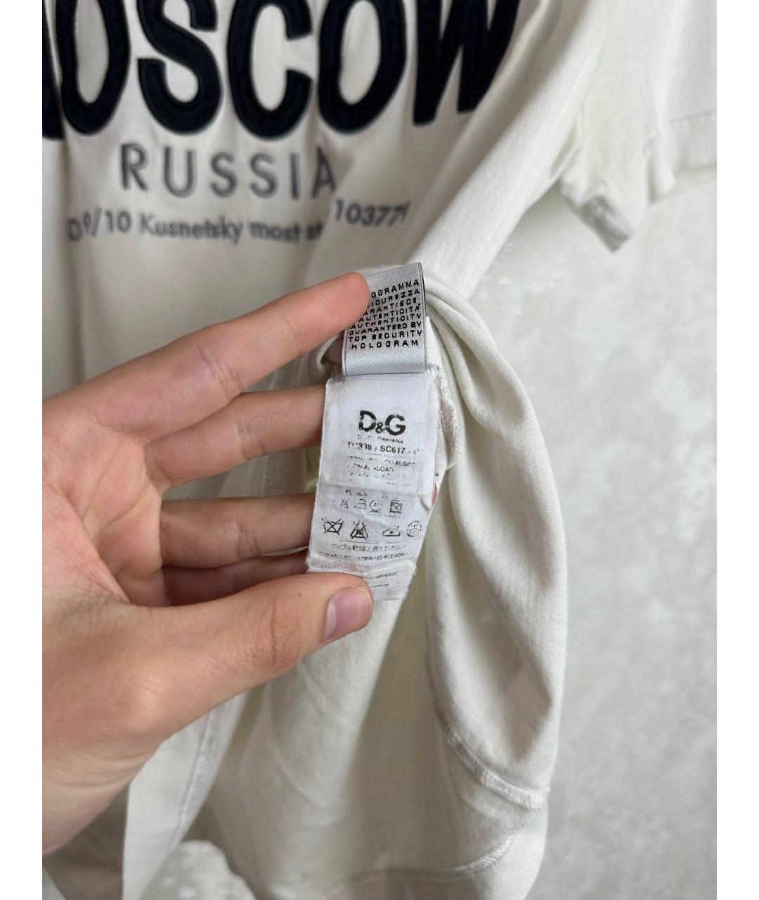 DOLCE&GABBANA Белая хлопковая футболка, фото 5