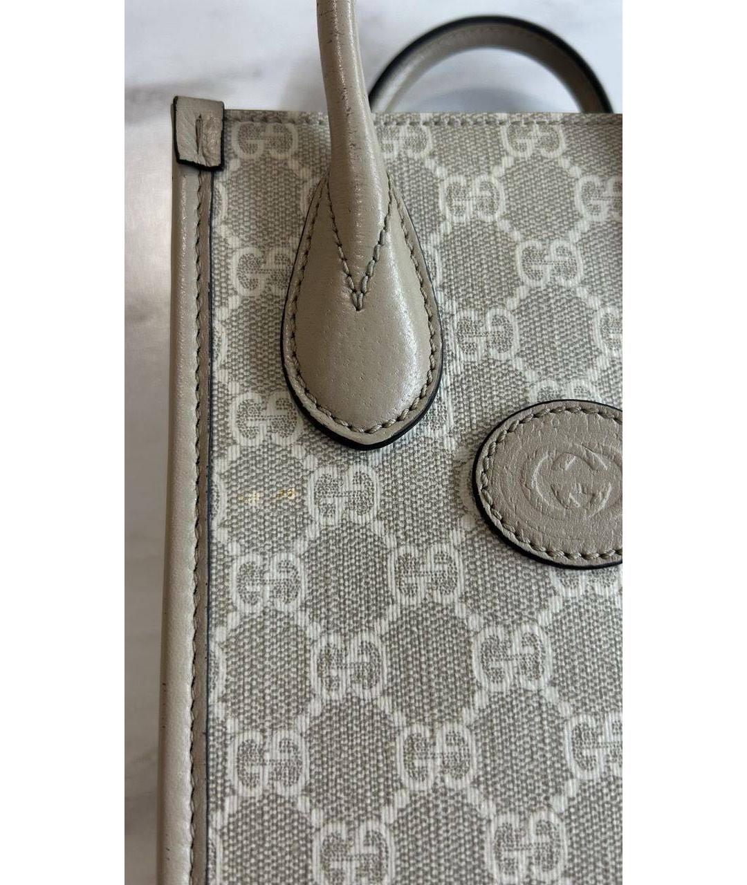GUCCI Бежевая кожаная сумка через плечо, фото 3