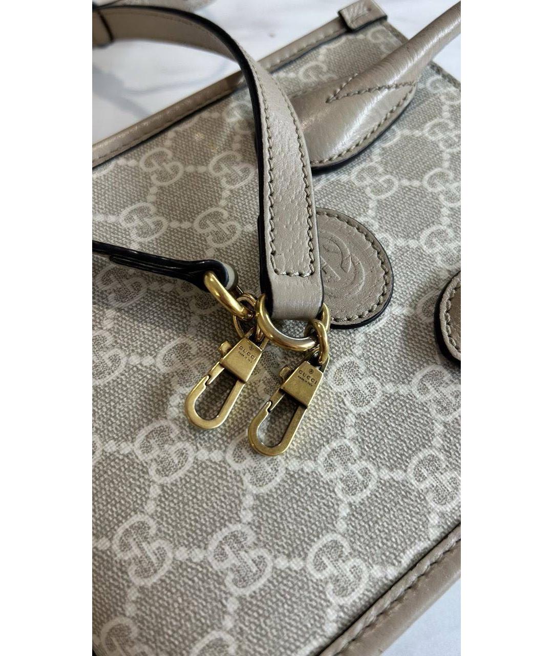 GUCCI Бежевая кожаная сумка через плечо, фото 6