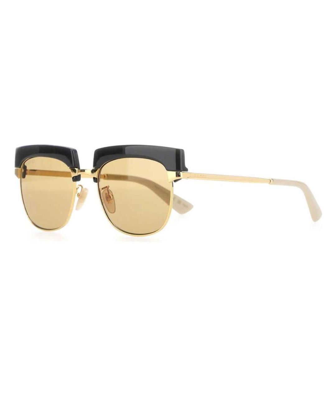 GUCCI Золотые металлические солнцезащитные очки, фото 2