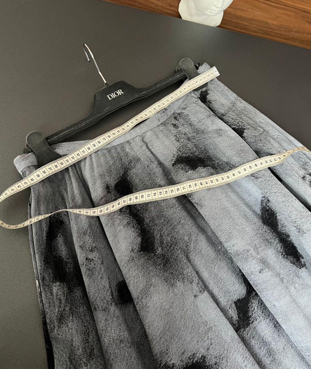 CHRISTIAN DIOR Серая юбка макси, фото 3