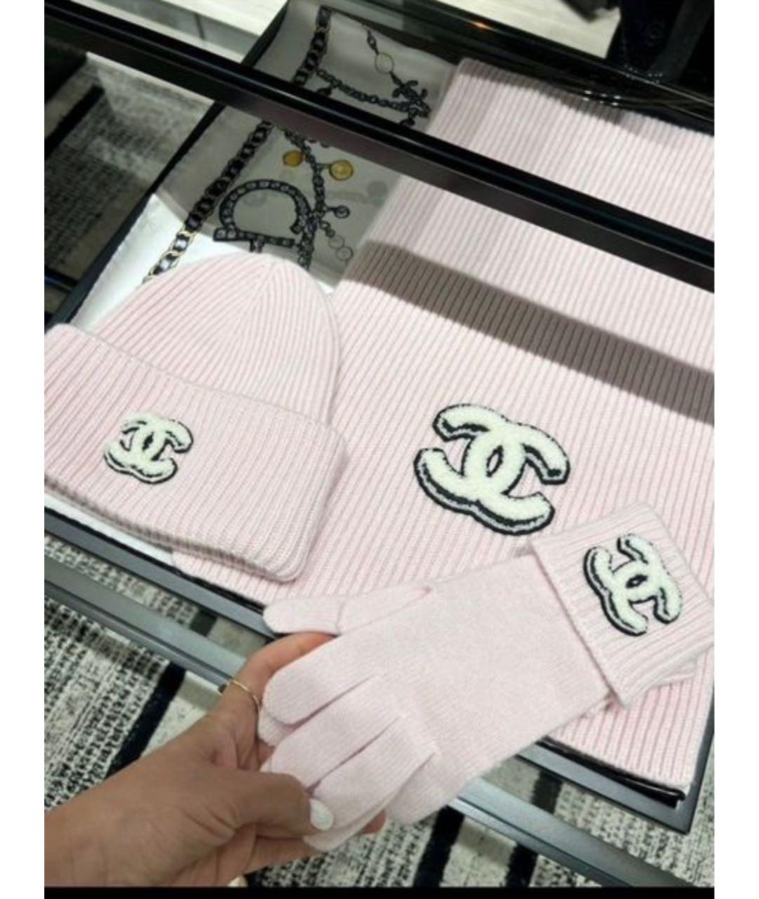 CHANEL Розовая кашемировая шапка, фото 4