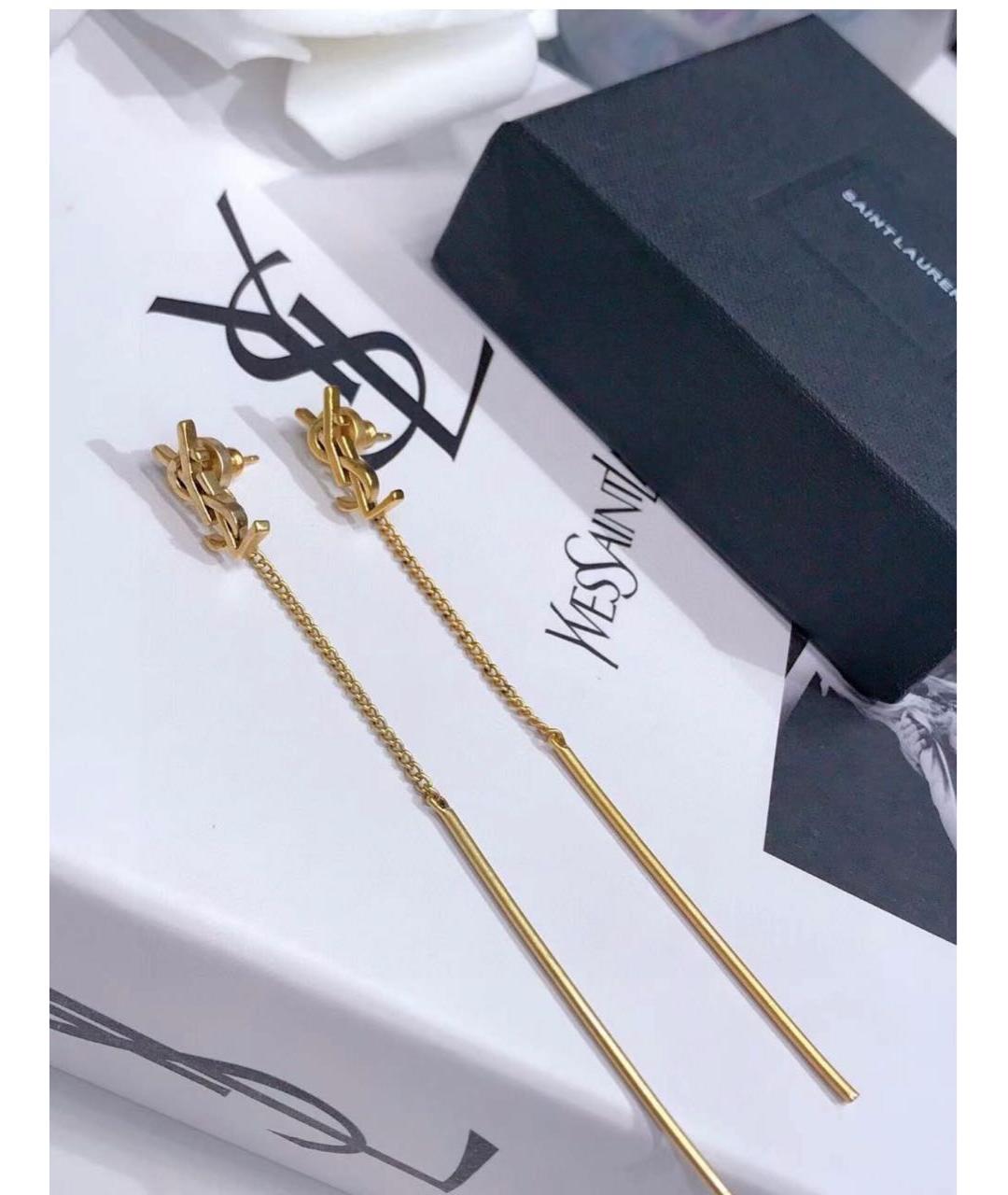 SAINT LAURENT Золотые серьги, фото 2