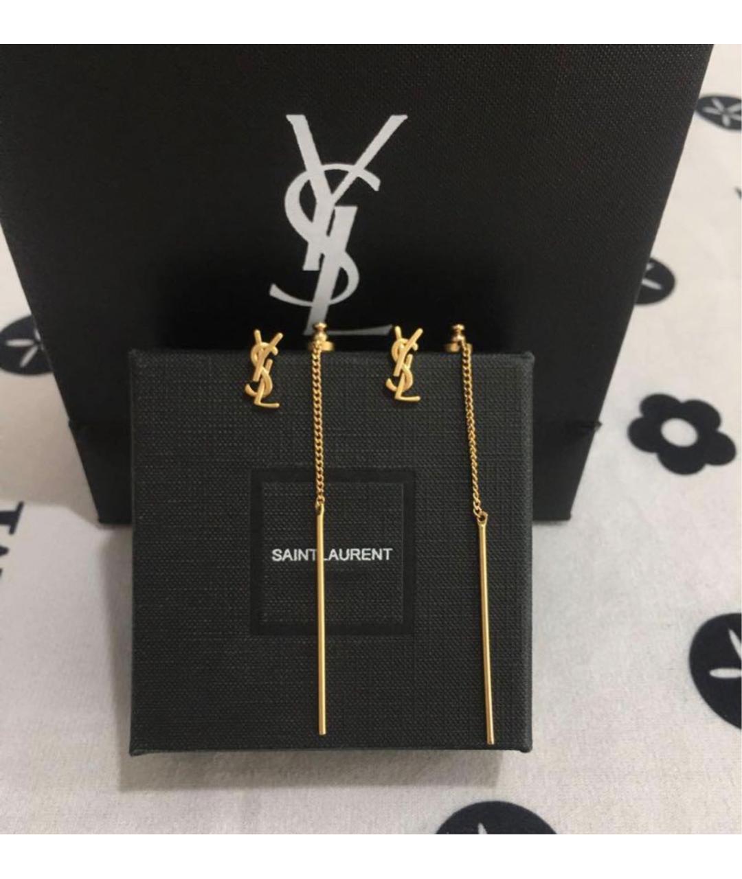 SAINT LAURENT Золотые серьги, фото 7