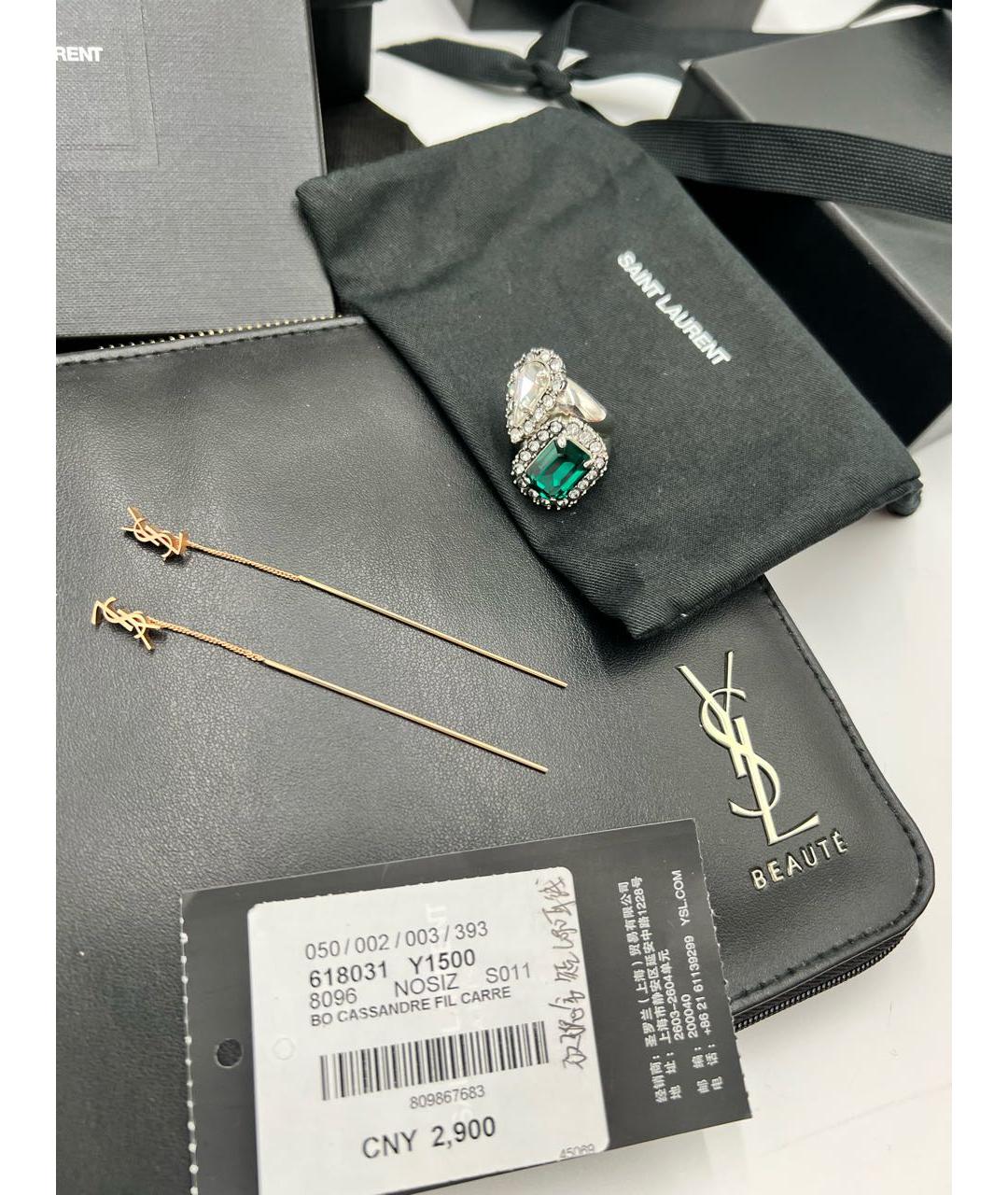 SAINT LAURENT Золотые серьги, фото 3