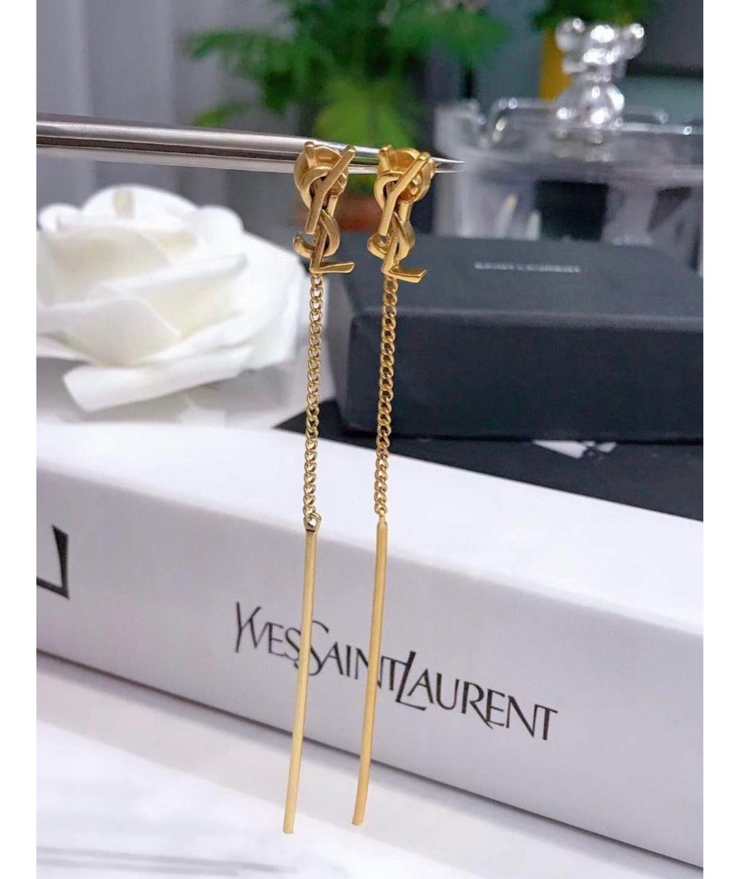 SAINT LAURENT Золотые серьги, фото 5