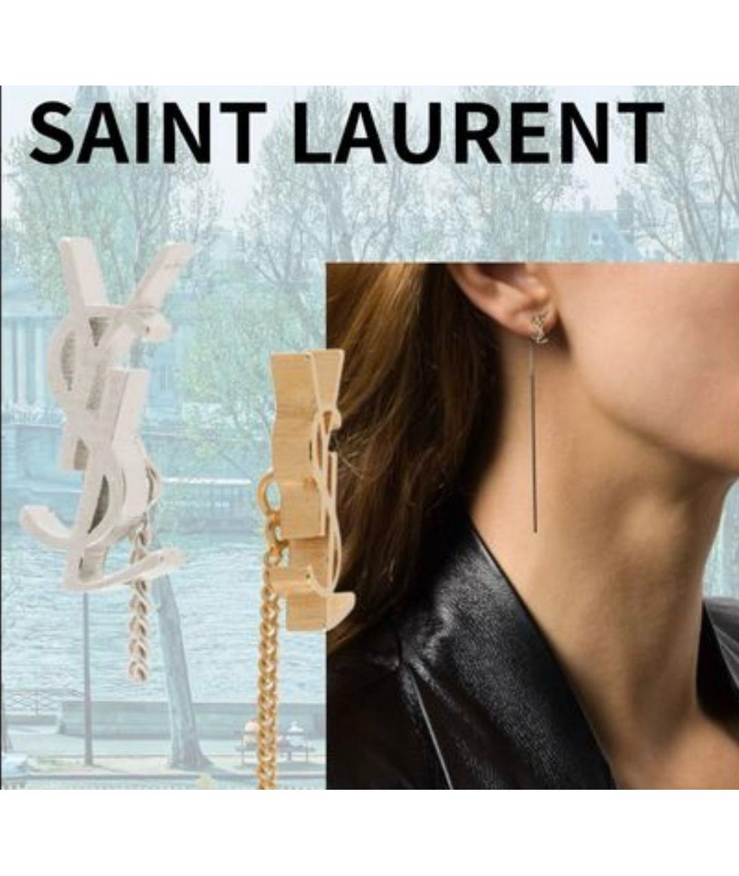 SAINT LAURENT Золотые серьги, фото 8