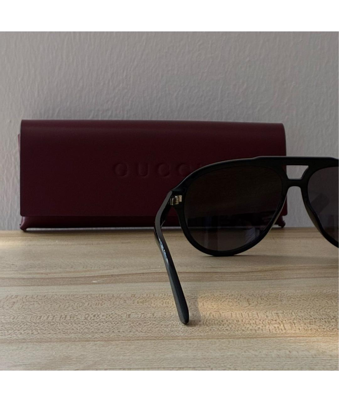 GUCCI Черные пластиковые солнцезащитные очки, фото 4