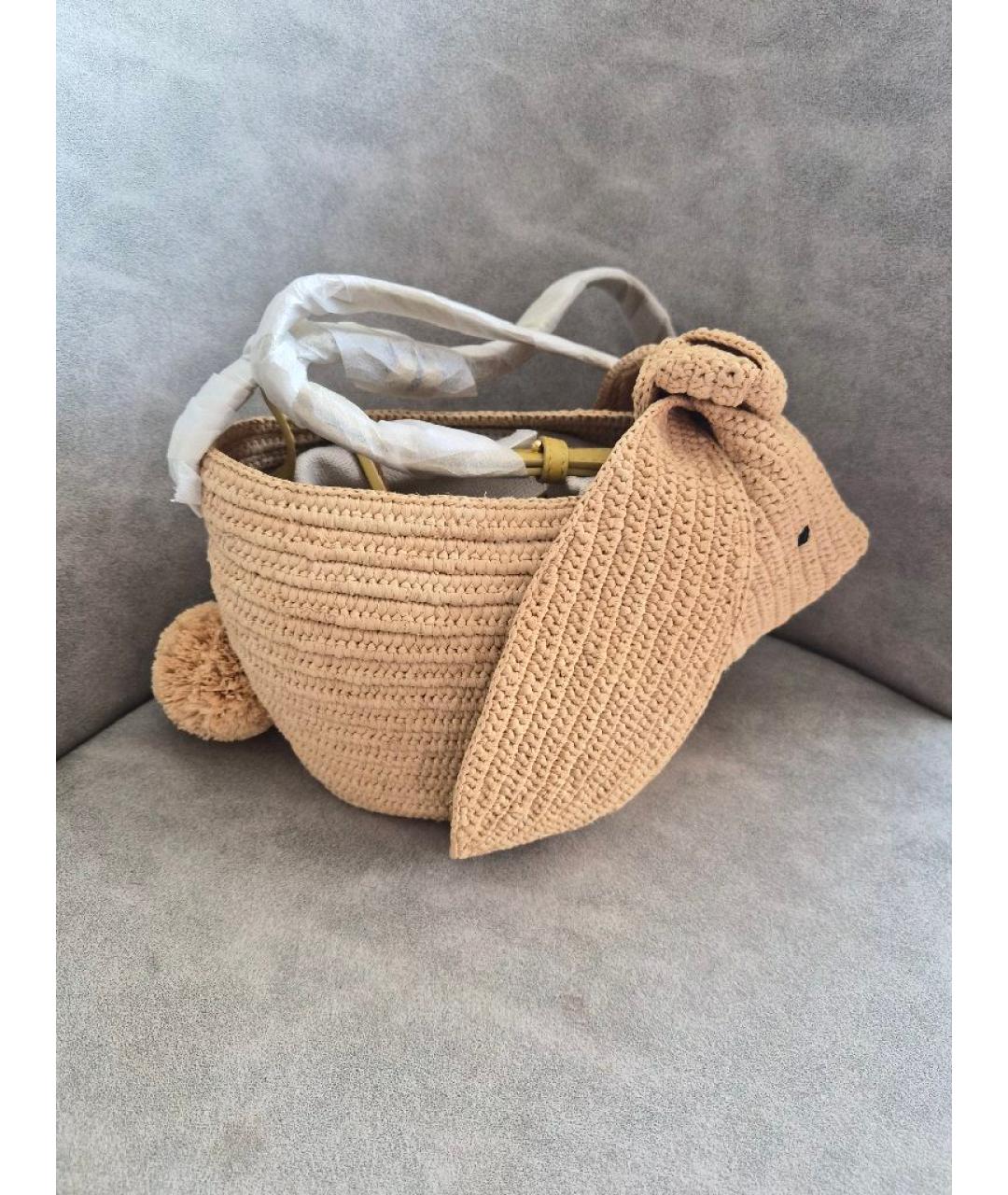 LOEWE Бежевая плетеная сумка через плечо, фото 3