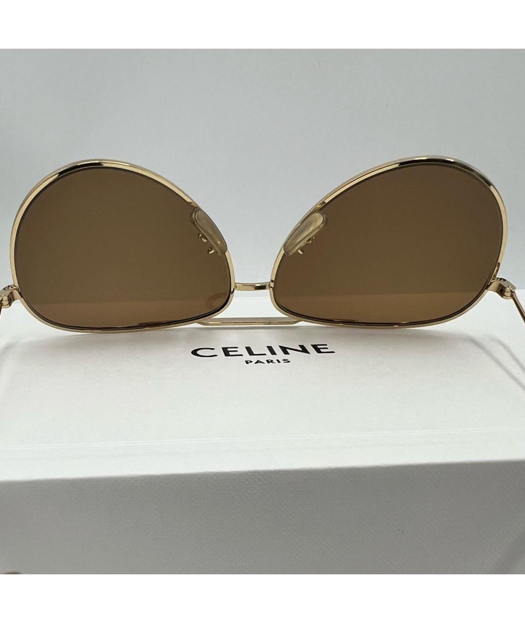 CELINE Золотые металлические солнцезащитные очки, фото 7