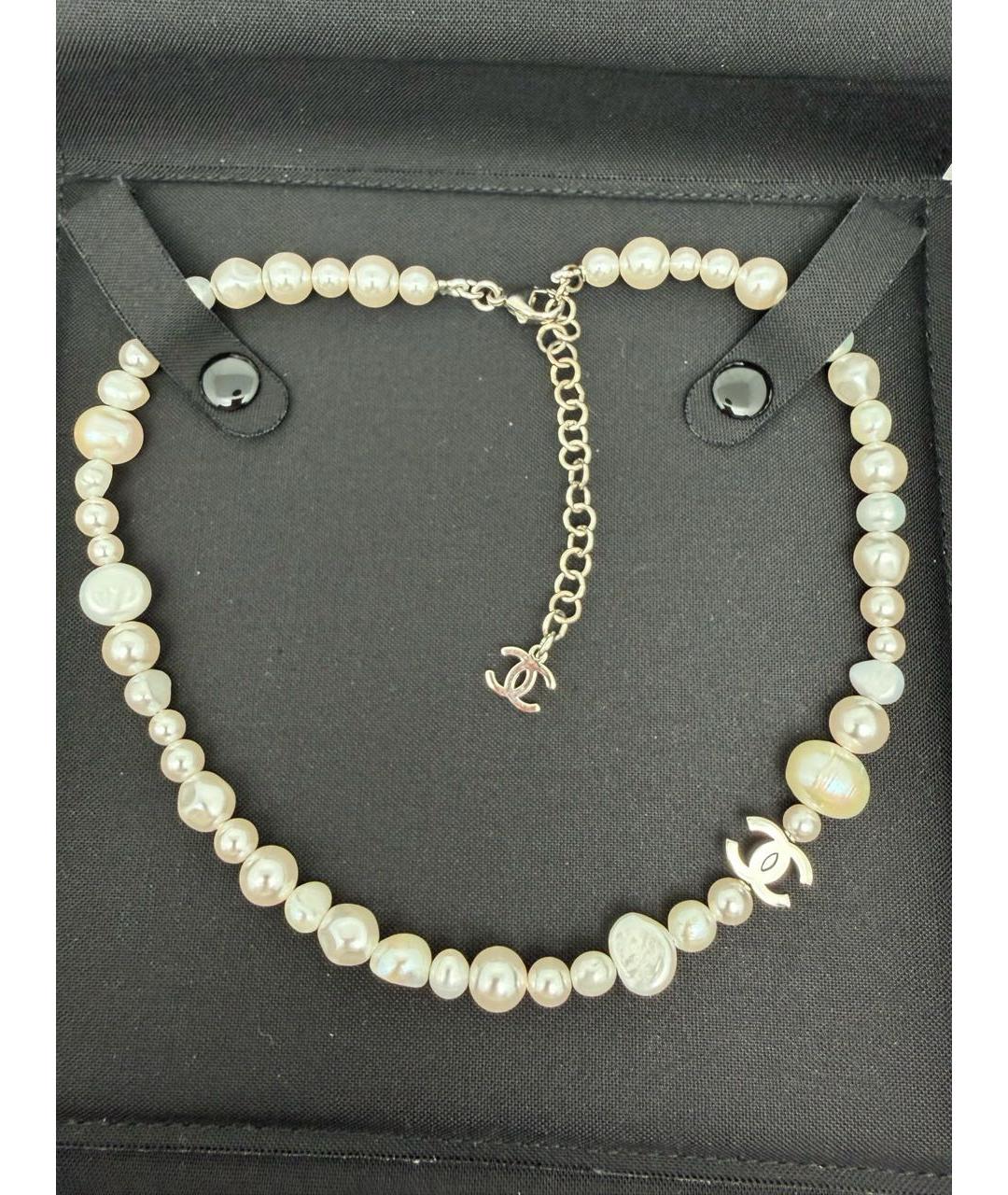 CHANEL Белое жемчужное колье, фото 5