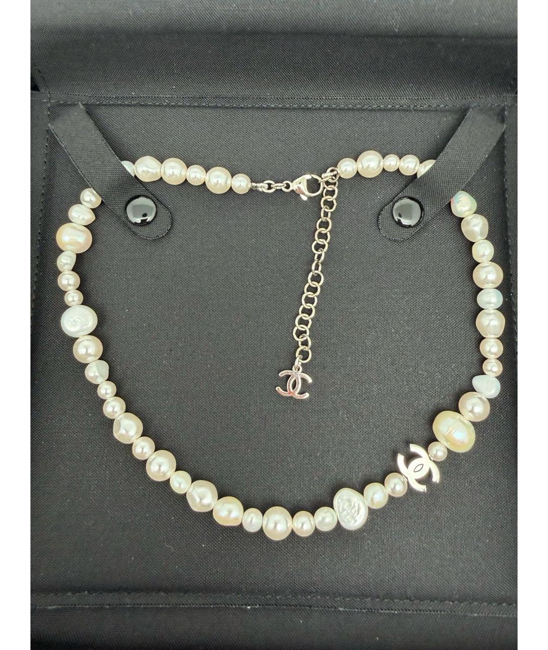 CHANEL Белое жемчужное колье, фото 7