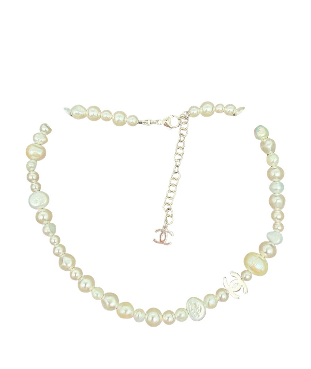 CHANEL Белое жемчужное колье, фото 1