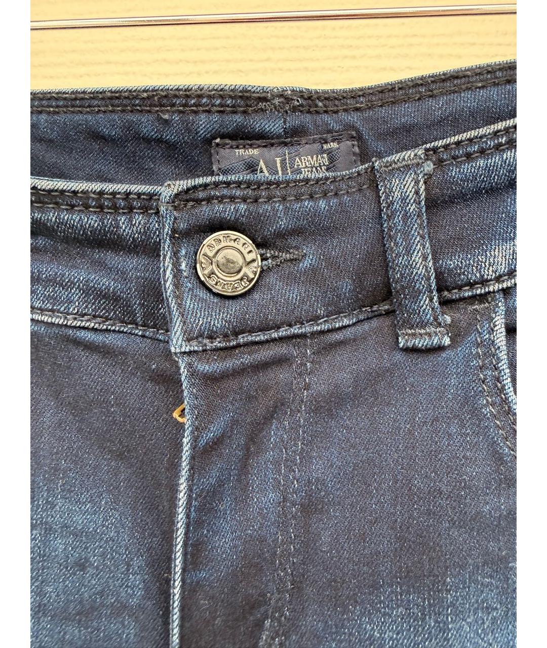 ARMANI JEANS Темно-синие хлопковые прямые джинсы, фото 3