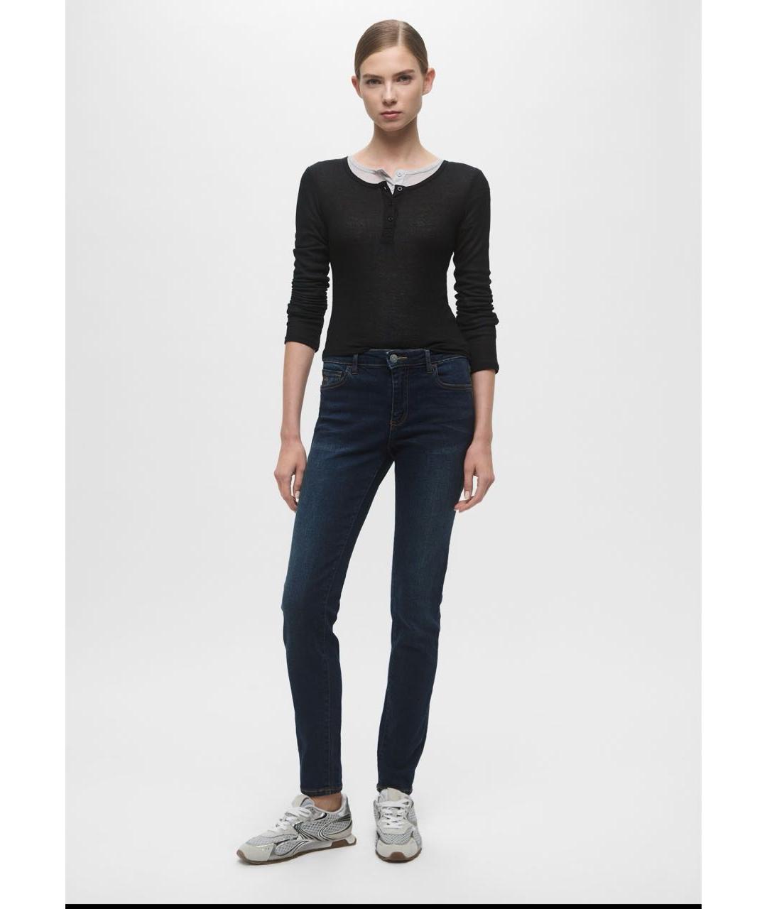 ARMANI JEANS Темно-синие хлопковые прямые джинсы, фото 5