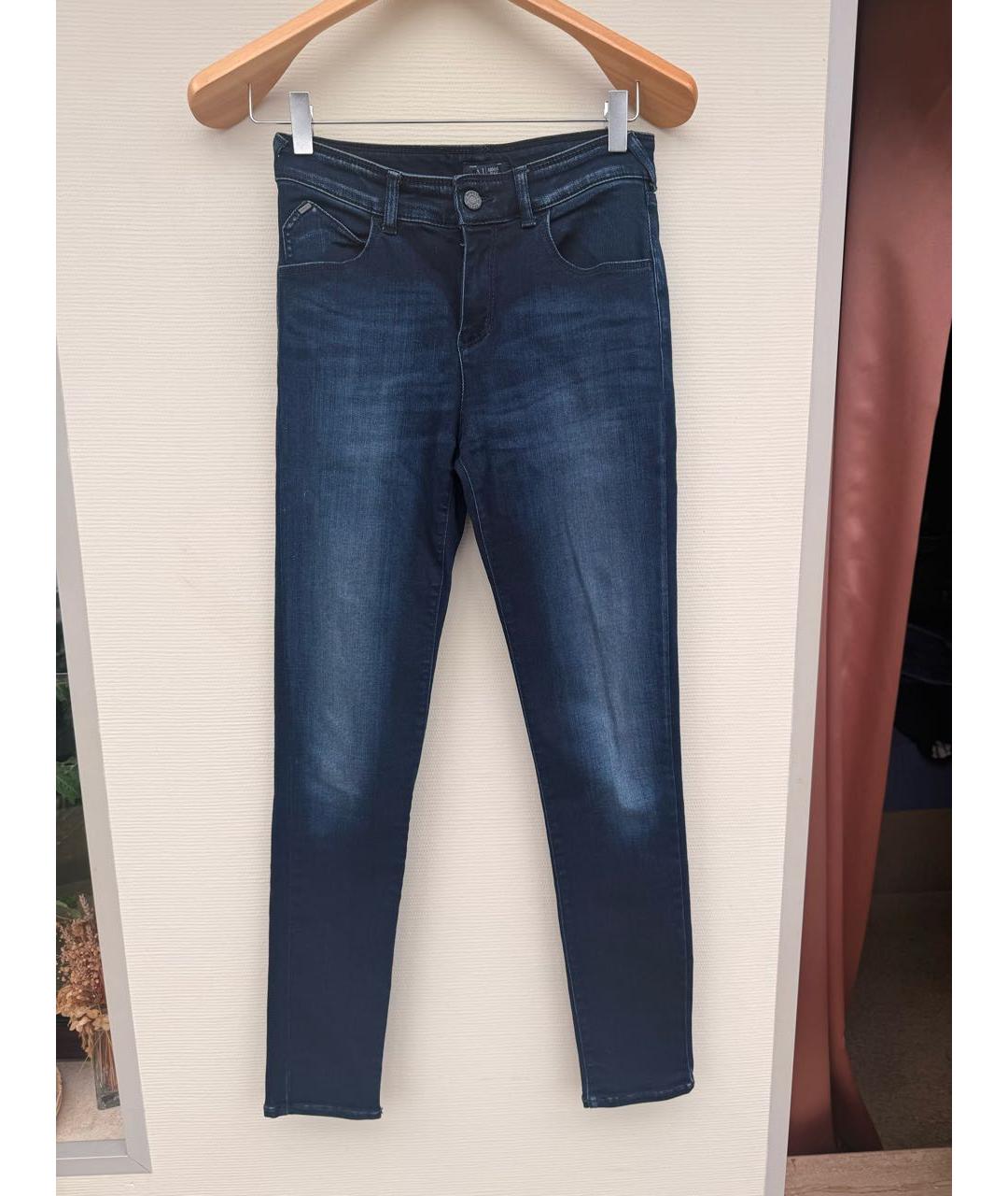 ARMANI JEANS Темно-синие хлопковые прямые джинсы, фото 6
