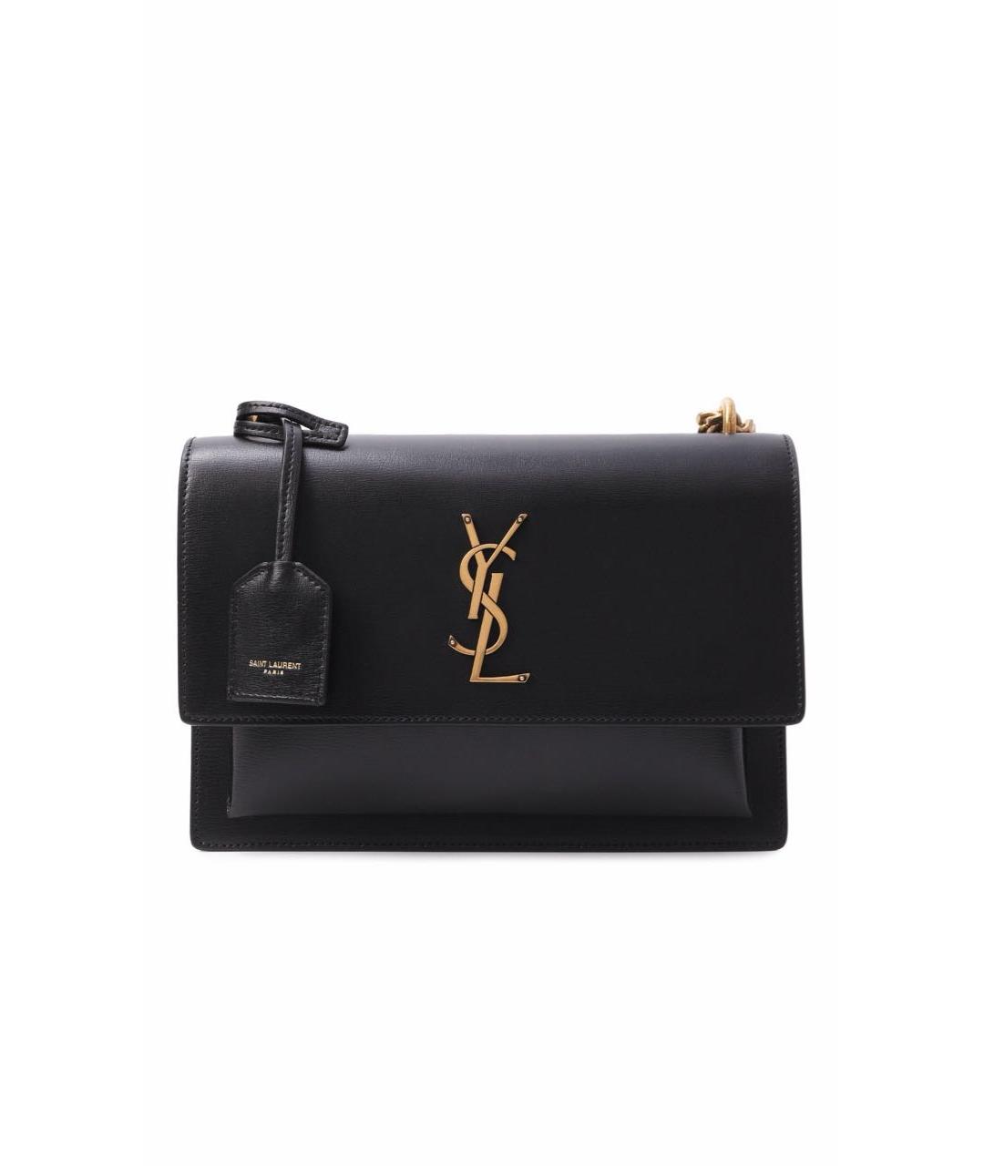SAINT LAURENT Черная кожаная сумка через плечо, фото 9