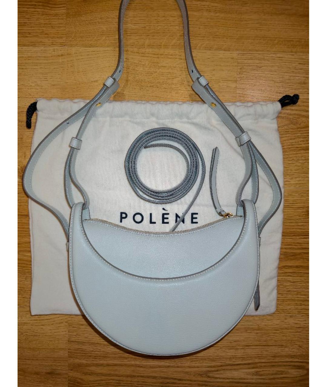 POLENE Бежевая кожаная сумка через плечо, фото 3