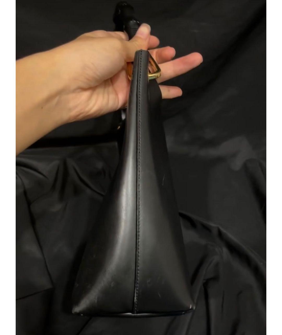 GUCCI Черная кожаная сумка с короткими ручками, фото 2