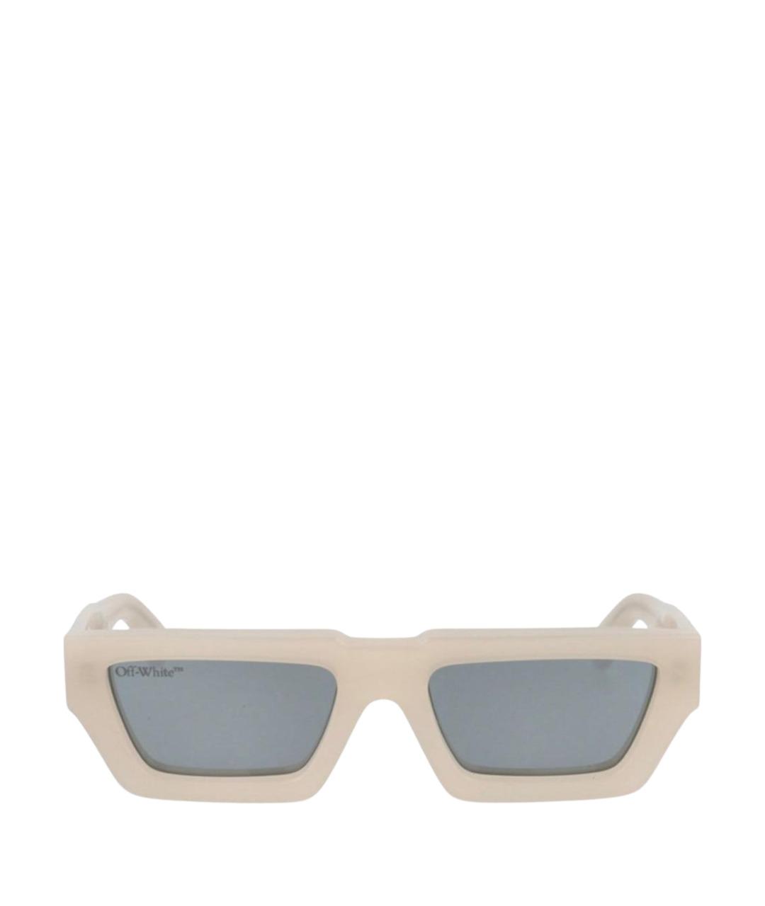 OFF-WHITE Бежевые пластиковые солнцезащитные очки, фото 1
