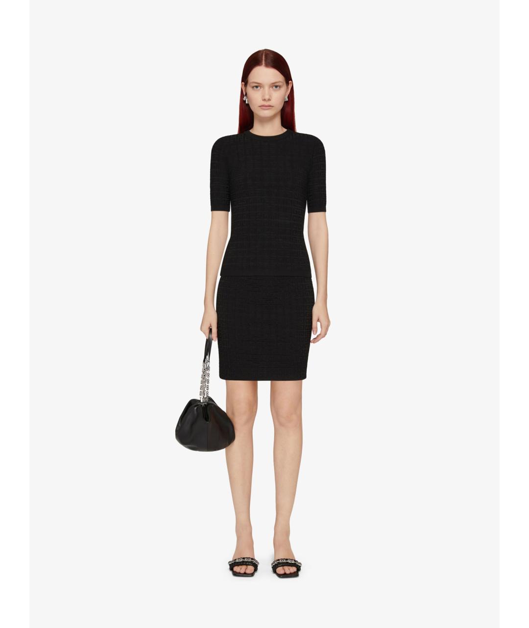 GIVENCHY Черная вискозная юбка мини, фото 2
