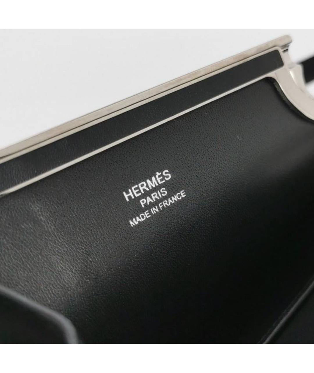 HERMES Черная кожаная сумка через плечо, фото 6