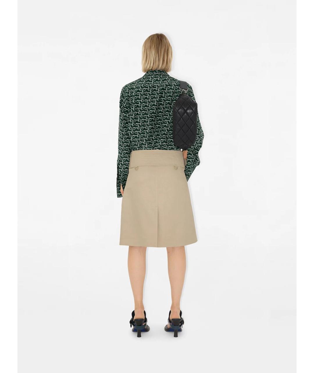 BURBERRY Бежевая юбка миди, фото 4