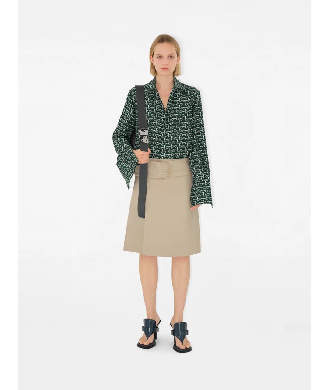 BURBERRY Бежевая юбка миди, фото 2