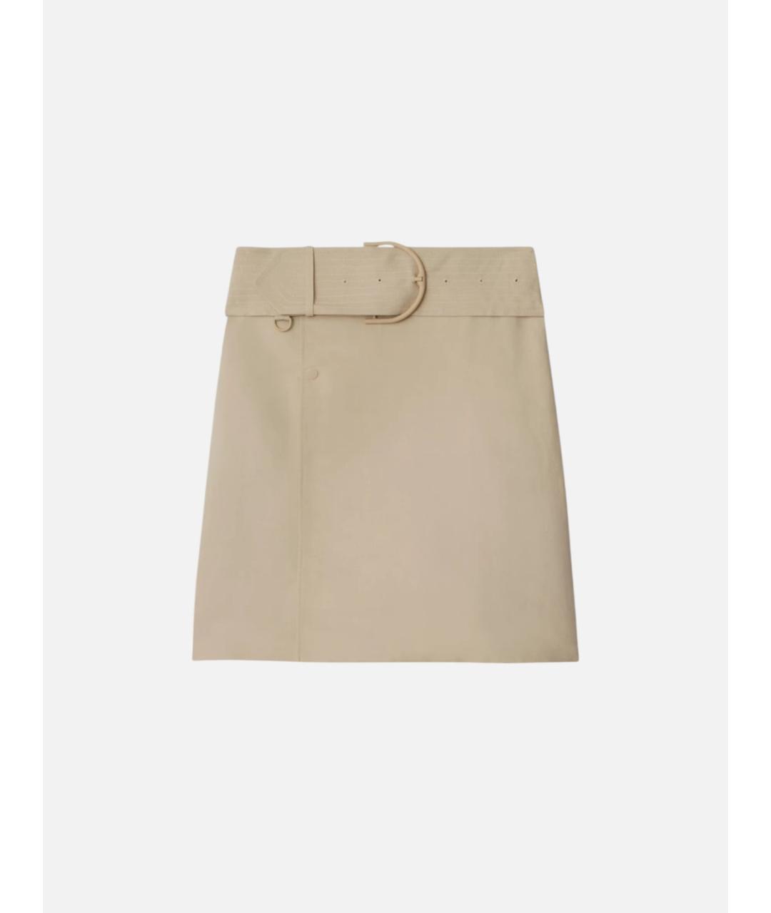 BURBERRY Бежевая юбка миди, фото 5