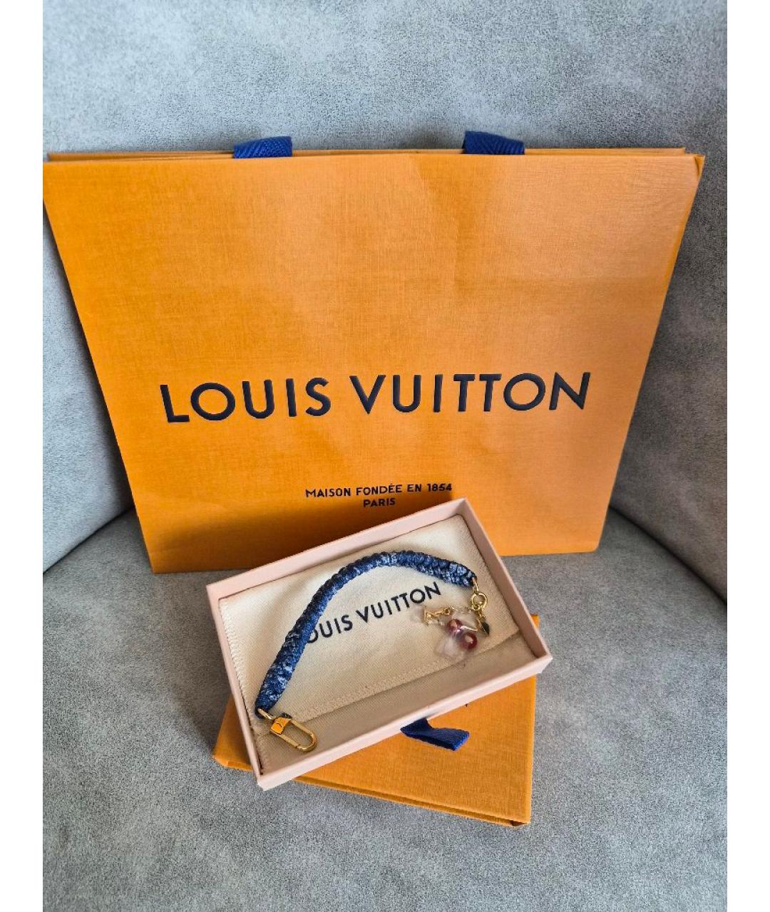 LOUIS VUITTON Коричневый кожаный браслет, фото 4