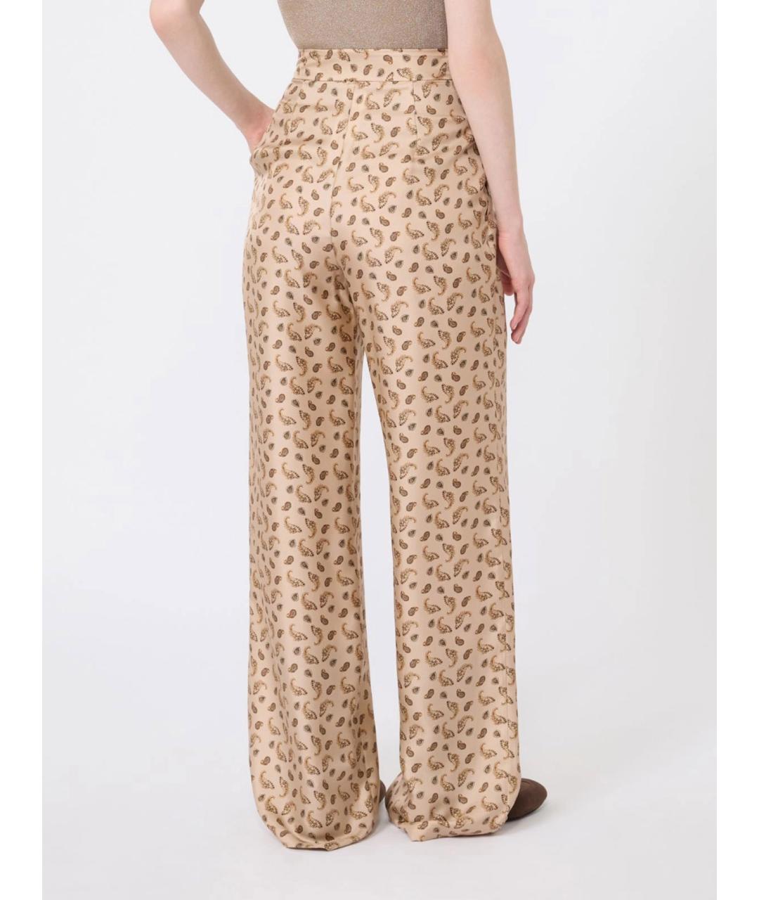 MAX MARA STUDIO Мульти шелковые прямые брюки, фото 4