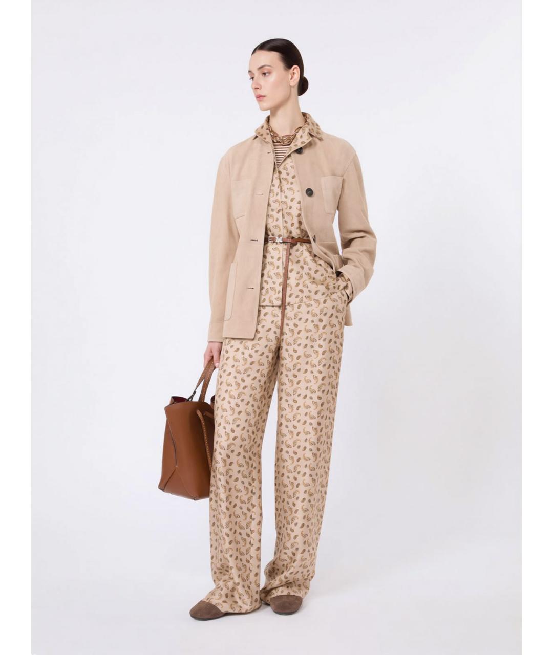 MAX MARA STUDIO Мульти шелковые прямые брюки, фото 2