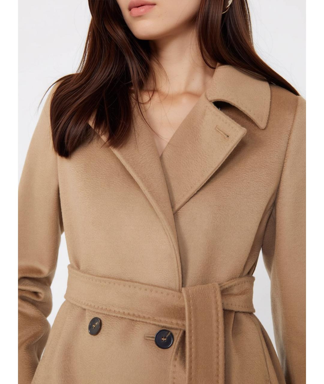 MAX MARA STUDIO Бежевое шерстяное пальто, фото 5