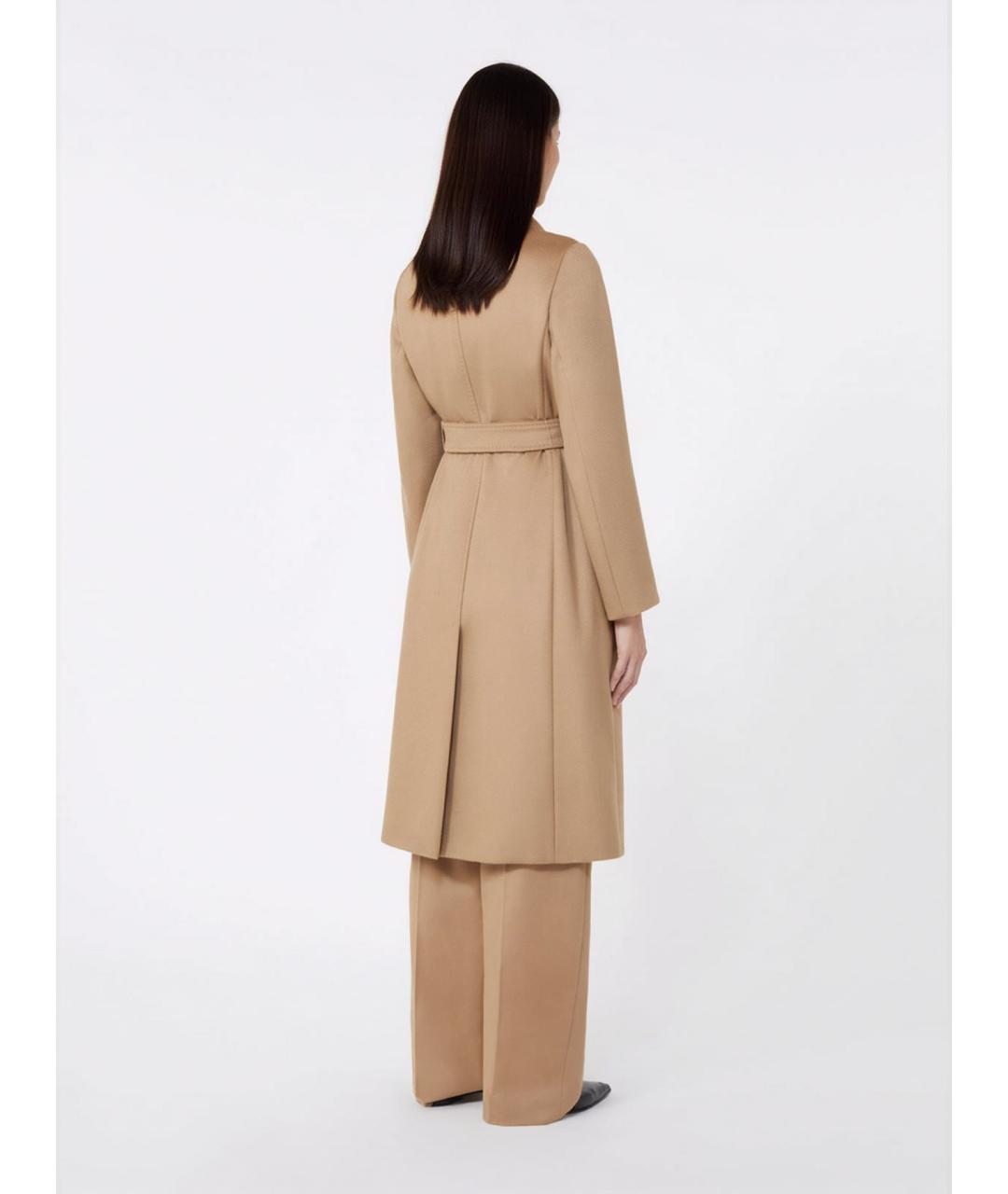 MAX MARA STUDIO Бежевое шерстяное пальто, фото 3