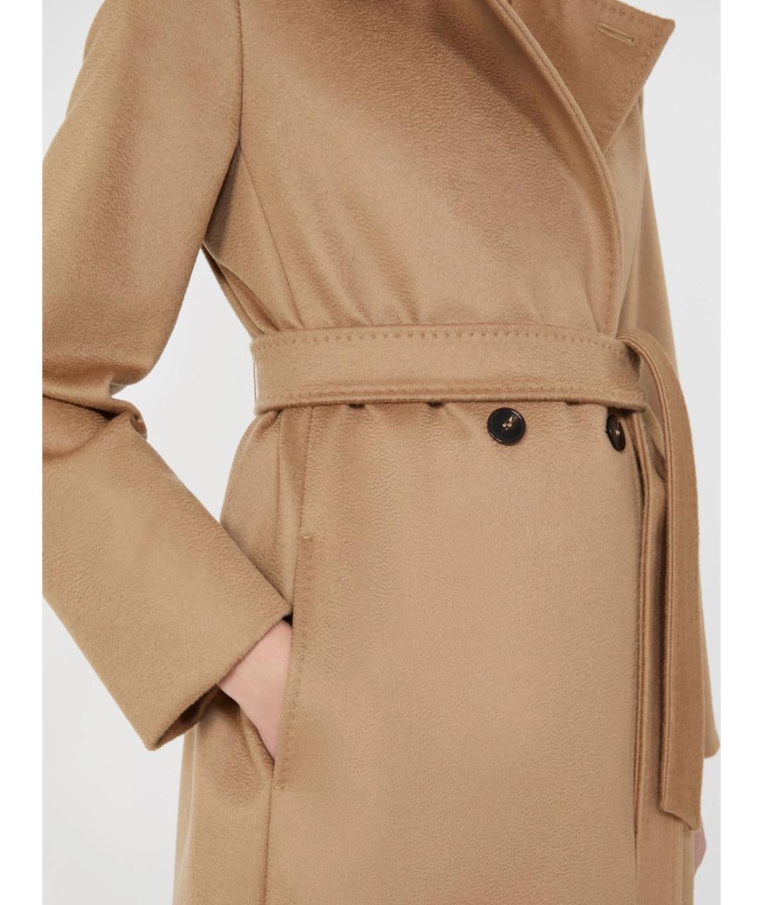 MAX MARA STUDIO Бежевое шерстяное пальто, фото 4
