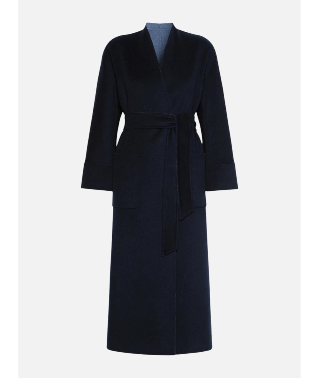 MAX MARA STUDIO Синее шерстяное пальто, фото 1