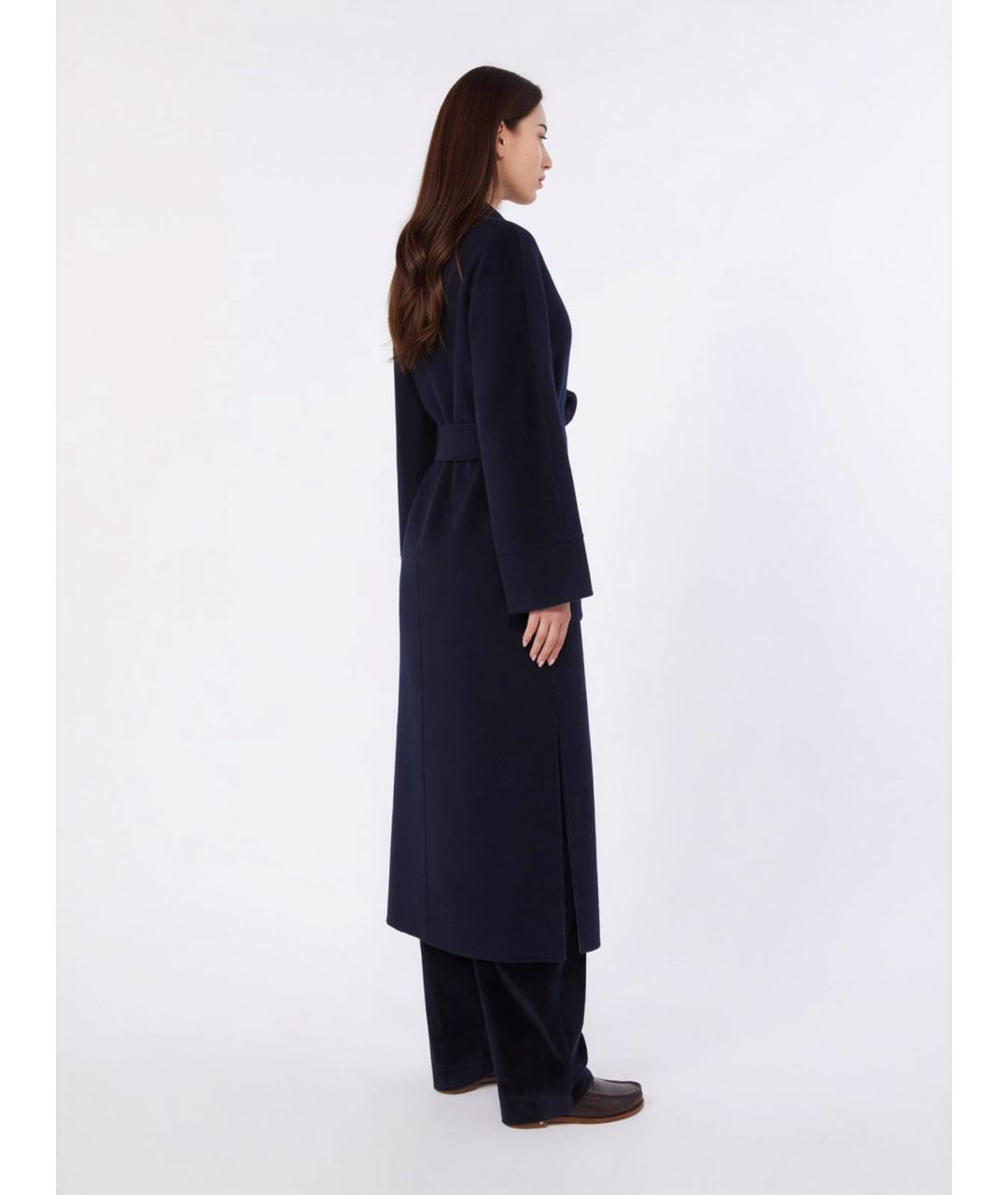 MAX MARA STUDIO Синее шерстяное пальто, фото 4