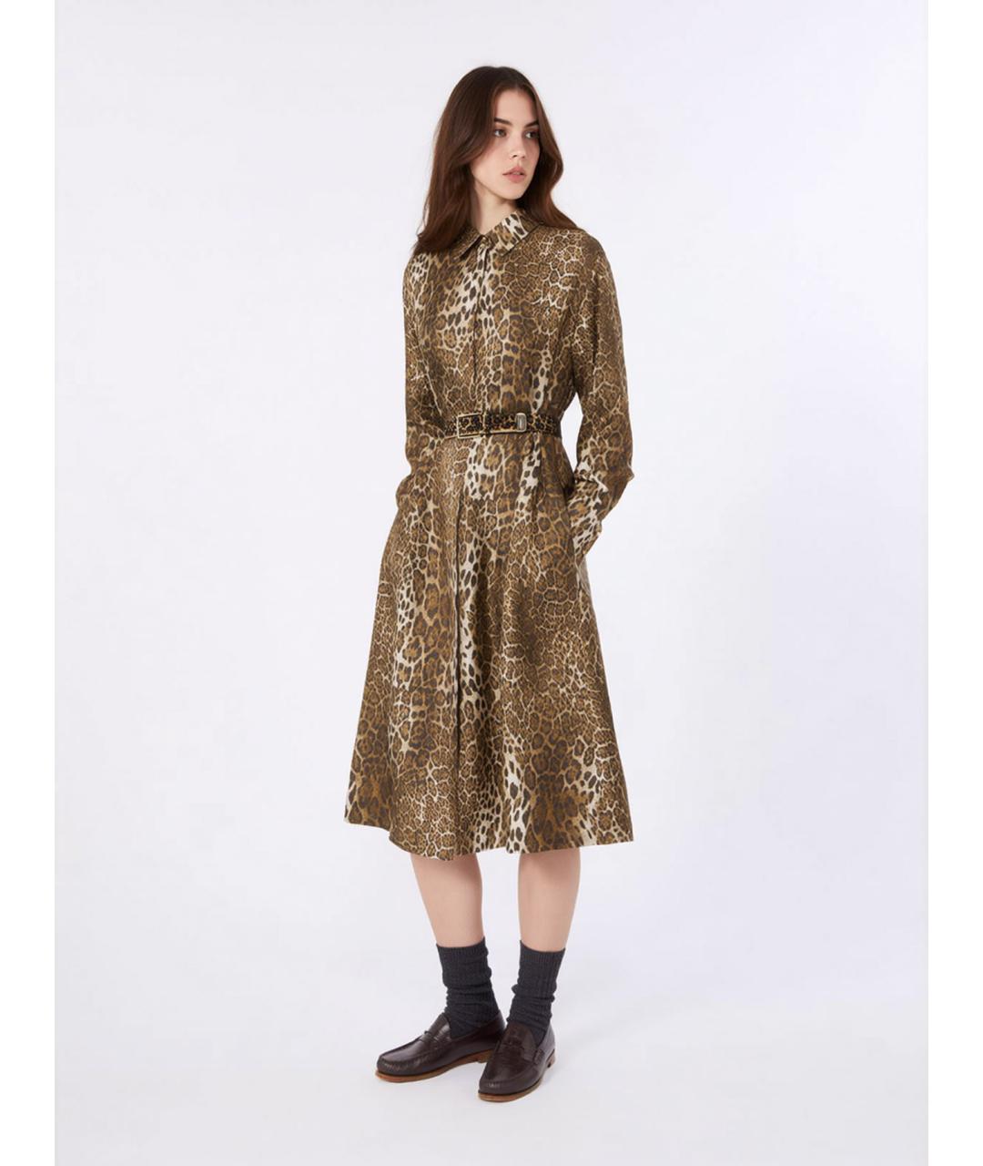 MAX MARA STUDIO Мульти шелковое повседневное платье, фото 2